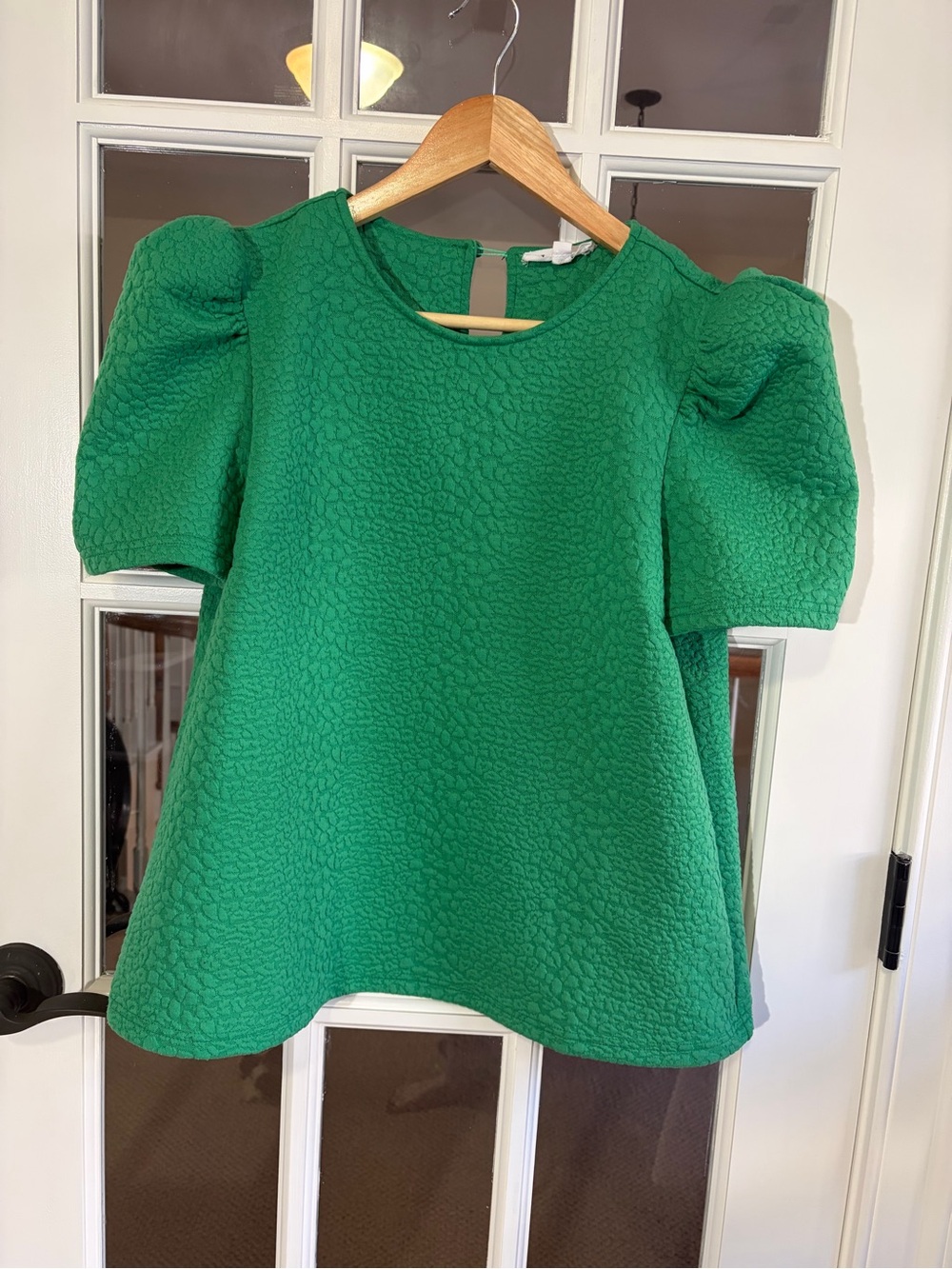 THML Emerald Green Puff Sleeve Top
